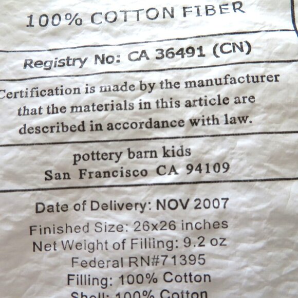 Vintage Pottery Barn Kids Quilted Shams 2 Stripe Flower Pastel 26"x 26" Cotton - Picture 9 of 10